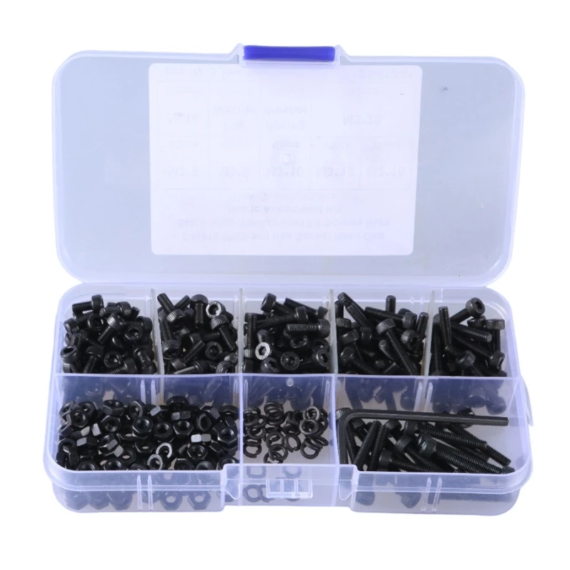 Carbon Steel Hexagonal Socket Bolts Nut set with Wrench Comprehensive Screw set