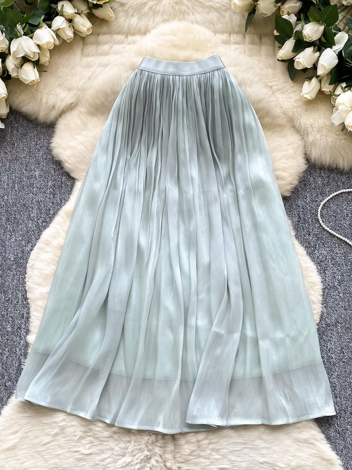

Sweet Versatile High Waist Me f Skirt Women's Mid-Length A-Line Skirts Korean Sle Commute Summer 2025 Slimming