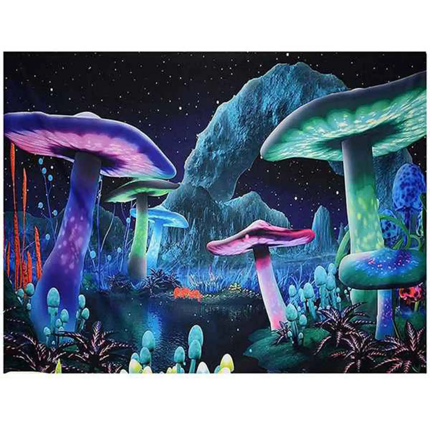 Psychedelic Mushroom Tapestry Starry Sky Tapestry Psychedelic Wall Tapestry Fantasy Plant Tapestry Home