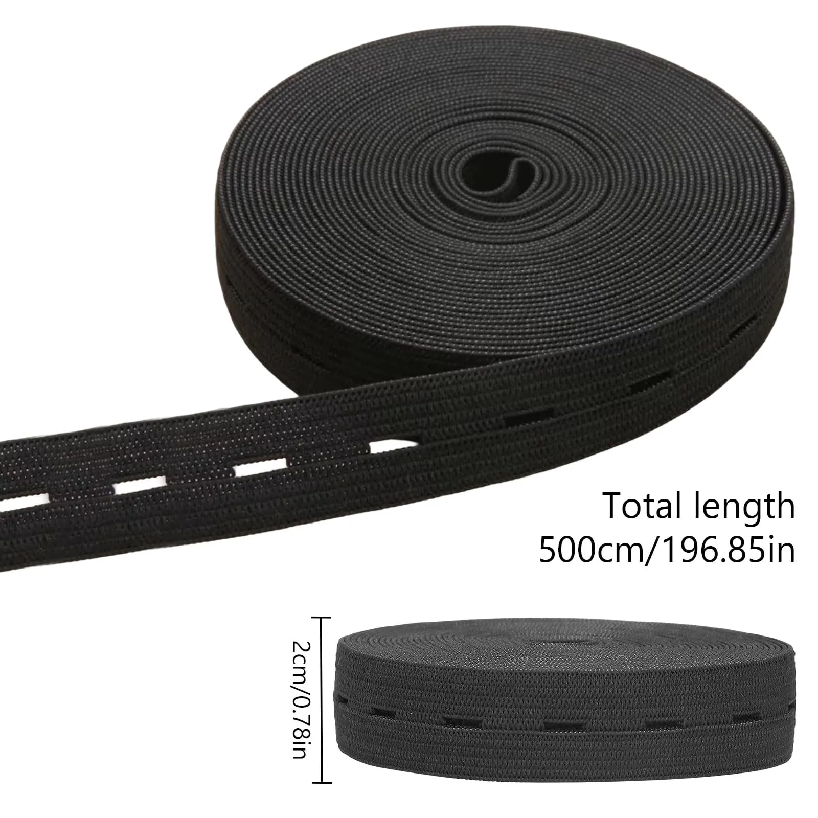 Elastic Bands 2cm with Hole Black Fiat Rubber Band Nylon Highest Waist Band Garment Trousers DIY Sewing Clothing Accessories