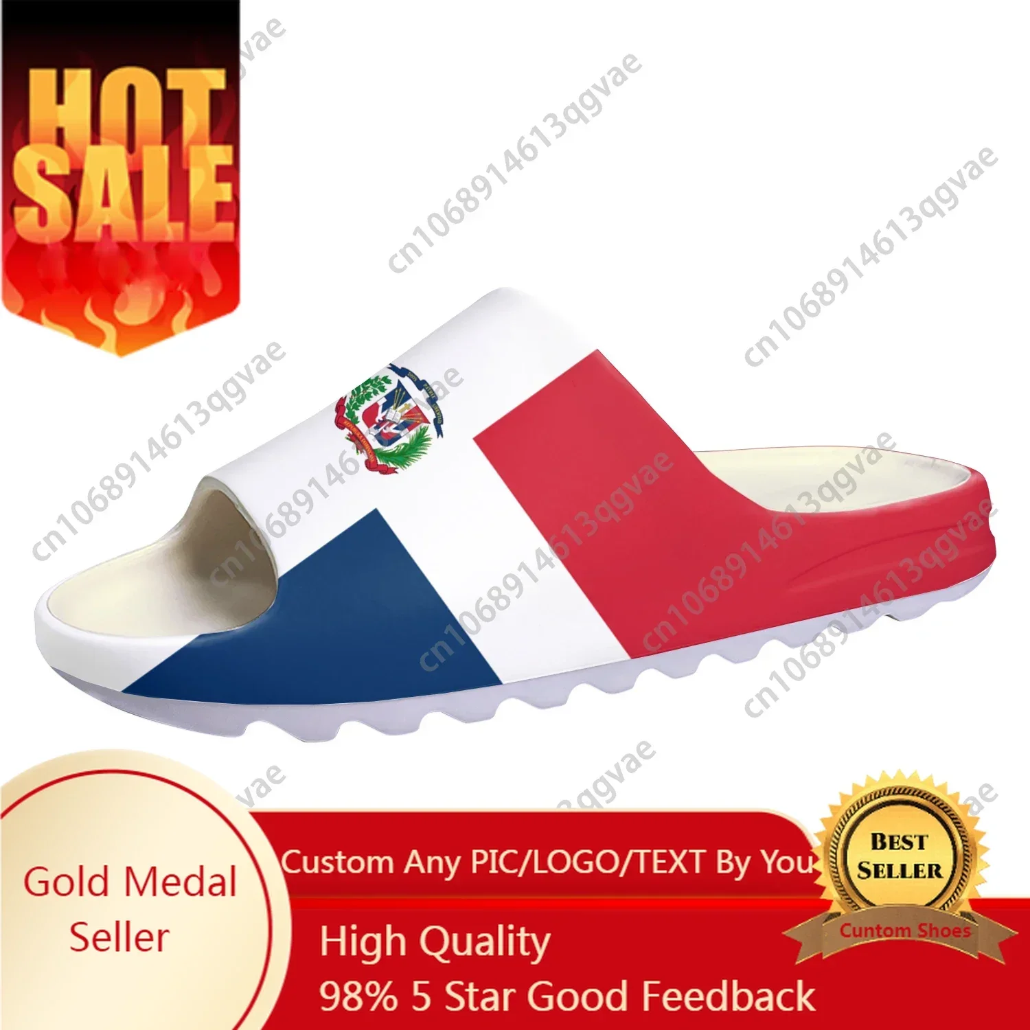 

Dominican Republic Flag Soft Sole Sllipers Home Clogs Step on Water Shoes Mens Womens Teenager Beach Customize on Shit Sandals