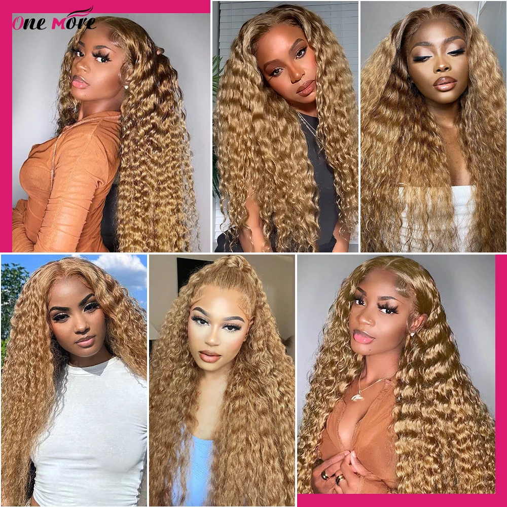 Loose Deep Wave Bundles With Closure Honey Blonde Colored Human Hair Bundles With Closure 3/4 Bundles With Closure 4x4 Lace