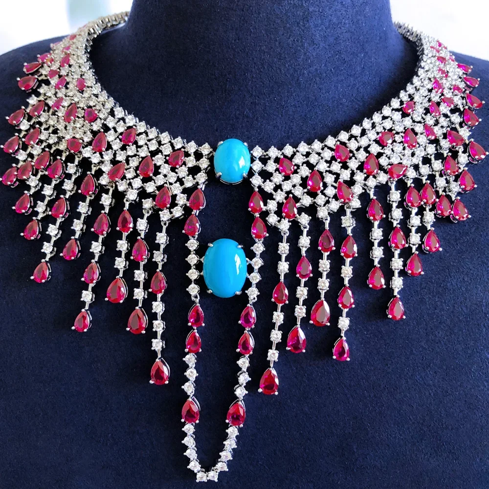 

Kellybola New Design Super Tassel Drop Jewelry Sets Necklace Bangle Earrings Ring 4PCS For Women Jewelry Sets Accessories