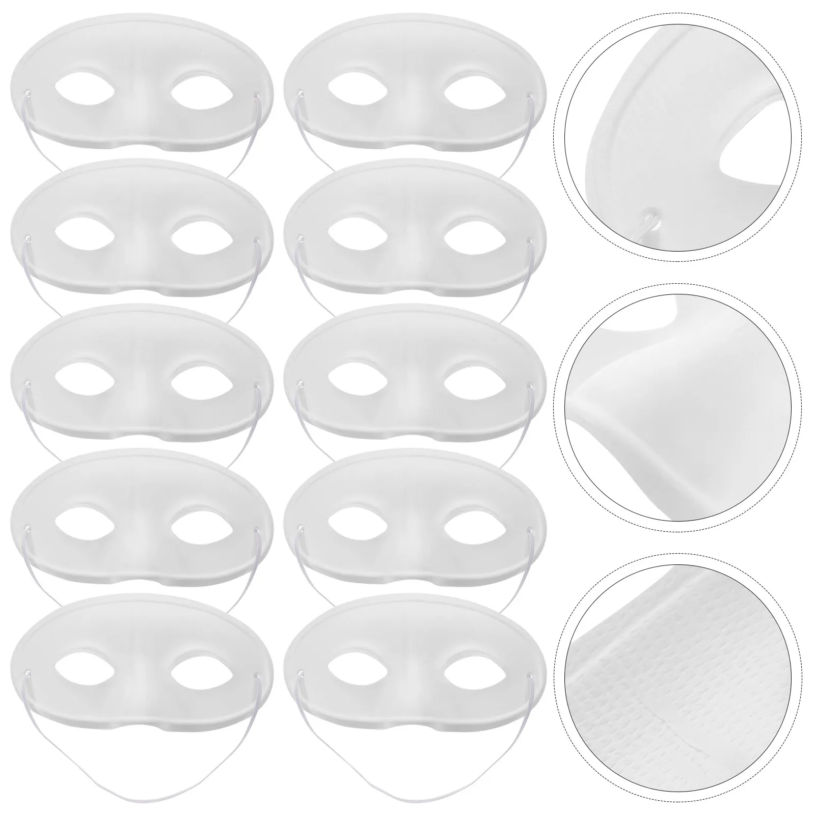 

10Pcs Blank Paper Masquerade Masks White DIY Unpainted Party Favors for Halloween Cosplay Carnival Birthday School Events Kids