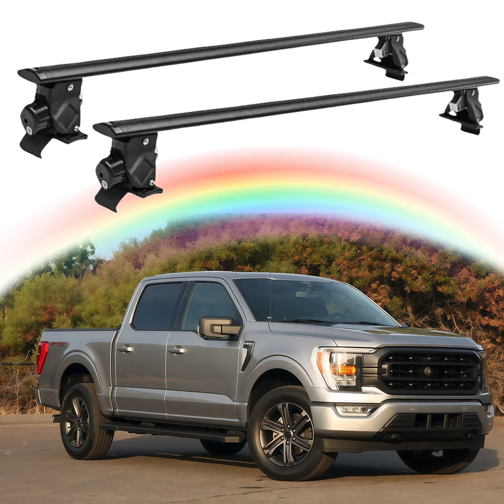 

Without Roof Rail Rack Lockable Cross Bar Crossbar Fits for Ford F-150 2021-2024 2025 2026 Rooftop Cargo Carrier Luggage Rack