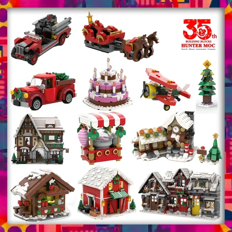 

christmas 2023 winter village xmas houses block build vacation house funny gift xmas lot christmas advent calendar 2024 for kids