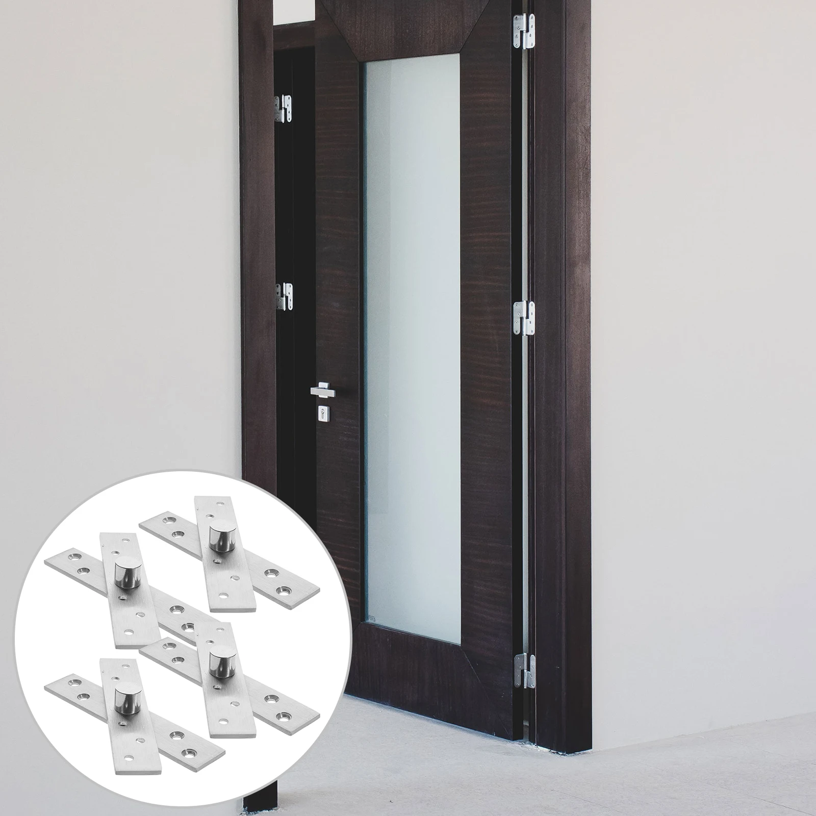 

4 Pcs Pivot Hinge Swivel Hinges Heavy Duty Wooden Door Invisible Stainless Steel Hidden