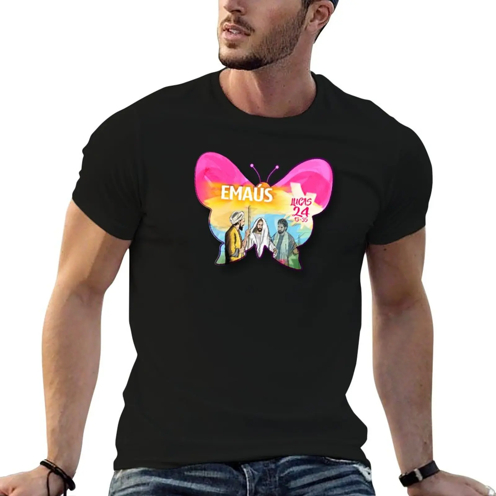 Emmaus butterfly... Jesus Christ is Risen! T-Shirt summer tops anime clothes new edition quick-drying men t shirts high quality