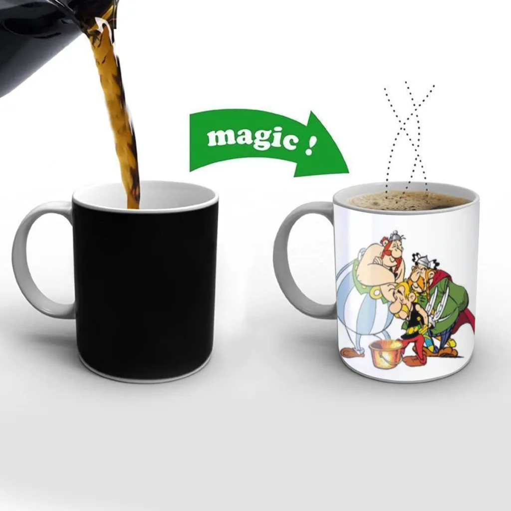 

Asterix Obelix One Piece Coffee Mugs And Mug Creative Color Change Tea Cup Ceramic Milk Cups Novelty Gifts