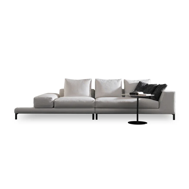 

Italian minimalist white special-shaped technology cloth sofa Modern minimalist living room fabric diagonal sofa Commercial beau