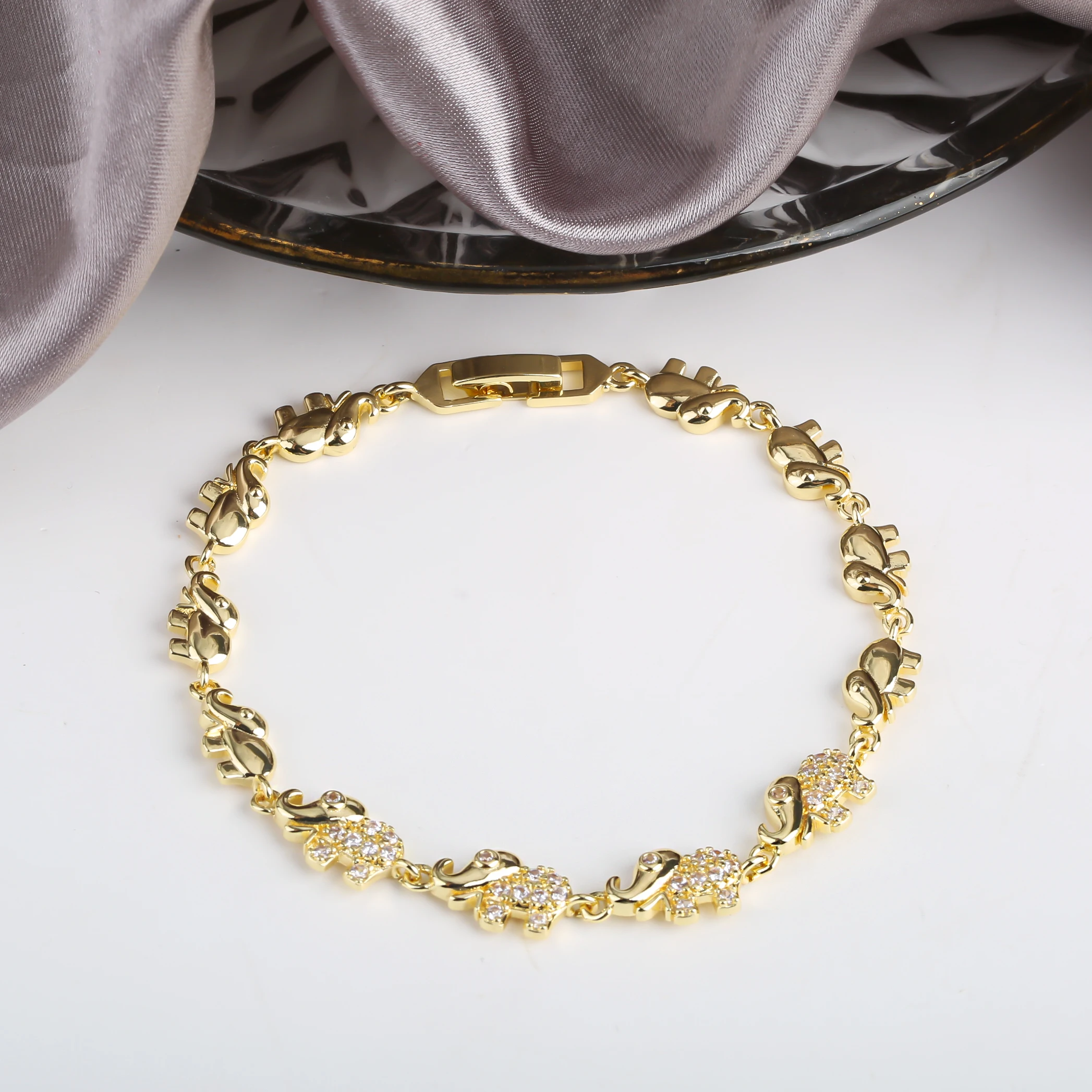 Bracelet éléphant en zircone plaqué or, 6 couleurs, nouveau, tendance, Animal, Style Punk, bijoux pour femmes, cadeau, usage quotidien