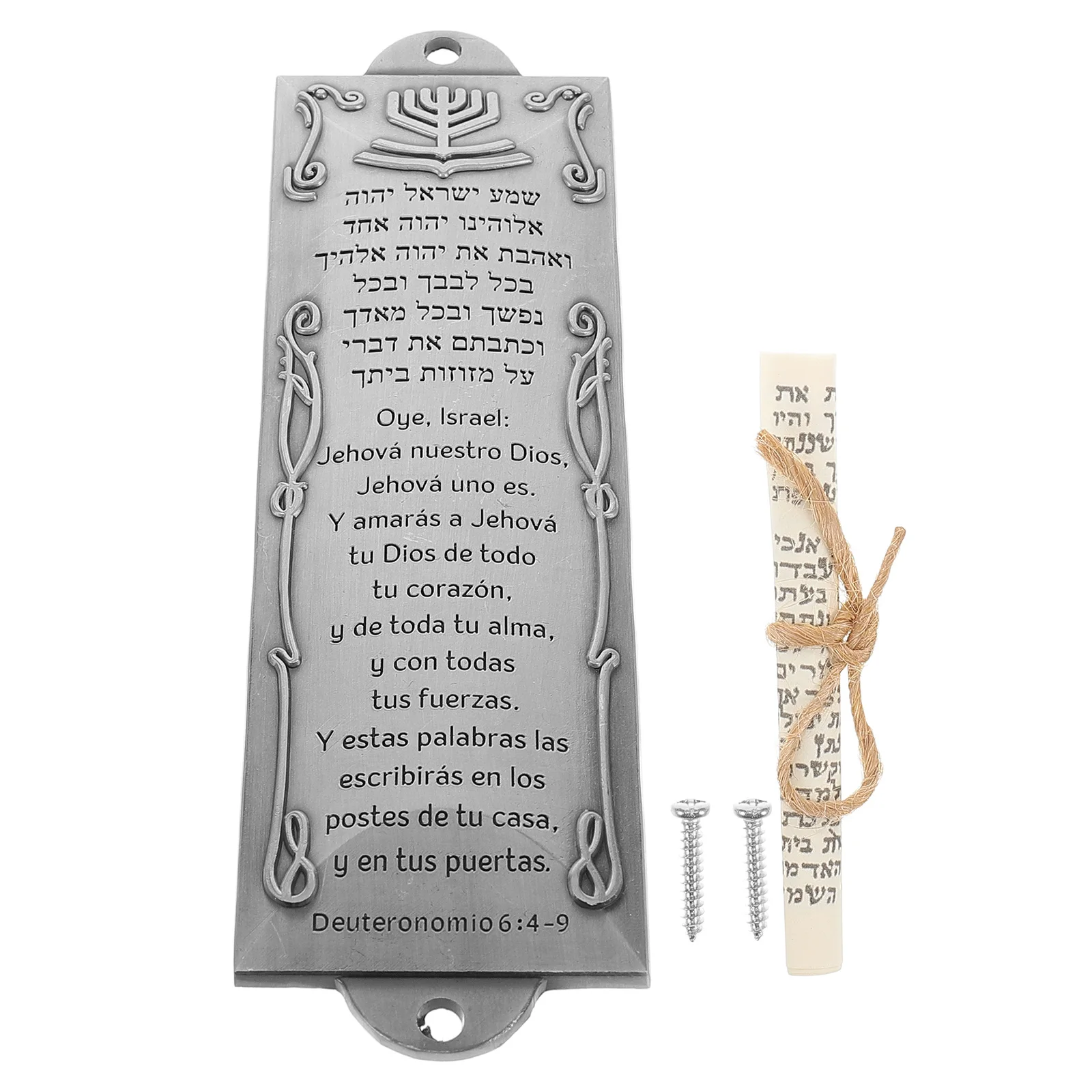 

Spanish Mezuzah Doorpost Holy Scroll Blessing Elegant Plaque Jewish Decoration Metal Cases Outdoor Decor Home Blessings