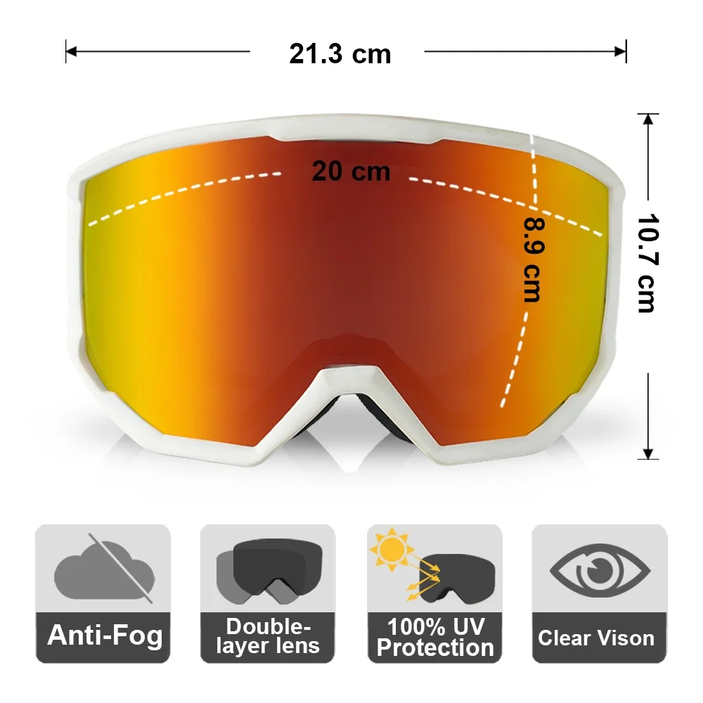 

Ski Snowboard Goggles Anti-Fog Skiing Eyewear Winter Outdoor Sport Cycling Motorcycle Windproof Goggles UV Protection Sunglasses