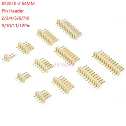 50pcs 2510-A KF2510 Connector 2.54MM Pitch Male Pin Header 2P/3P/4P/5P/6P/7P/8P/9P/10P/11P/12P Straight needle For PCB 2.54MM