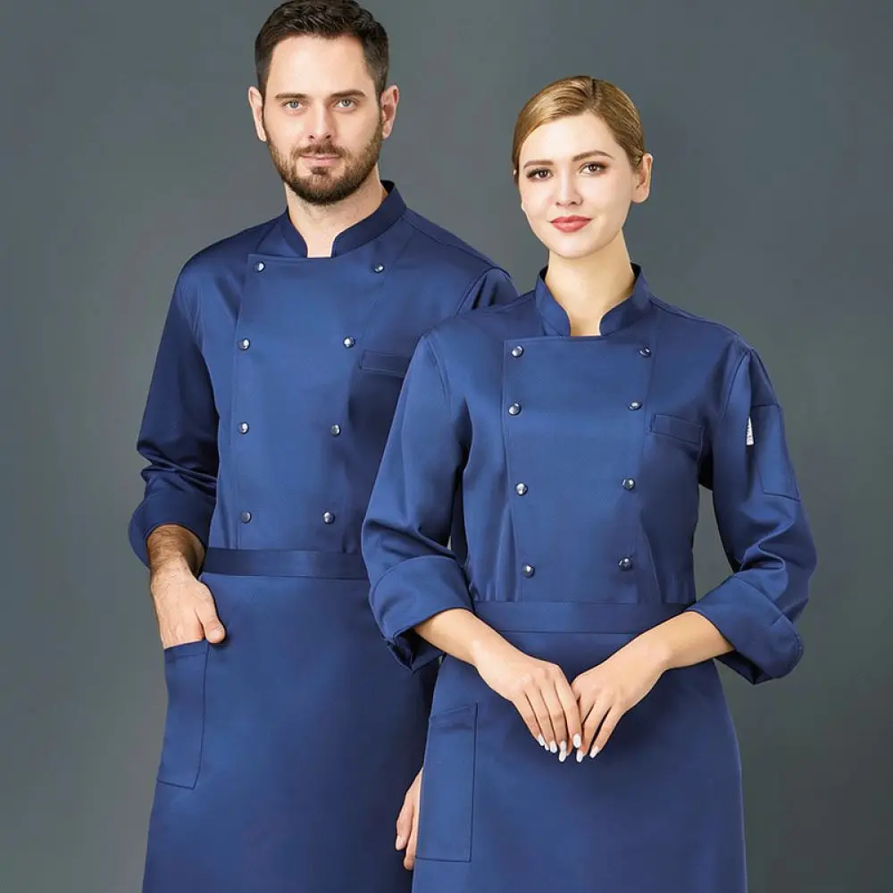 For For Meisilin Chef Uniform Long Sleeve Chinese Style Work Jacket Breathable Kitchen Catering Cooking Apparel