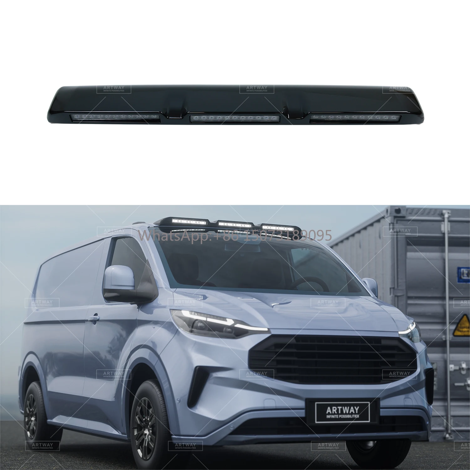 

Car Modification Accessories White/Yellow Switchable Roof Light for Ford Transit 2023 Glossy Black