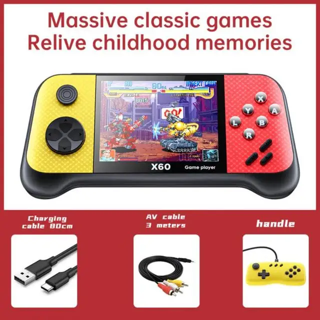 

X60 Retro Handheld Game Player Built-in 6800 Games Support TF Card Expansion 3.5 Inch Handheld Game Console Games Emulators Best