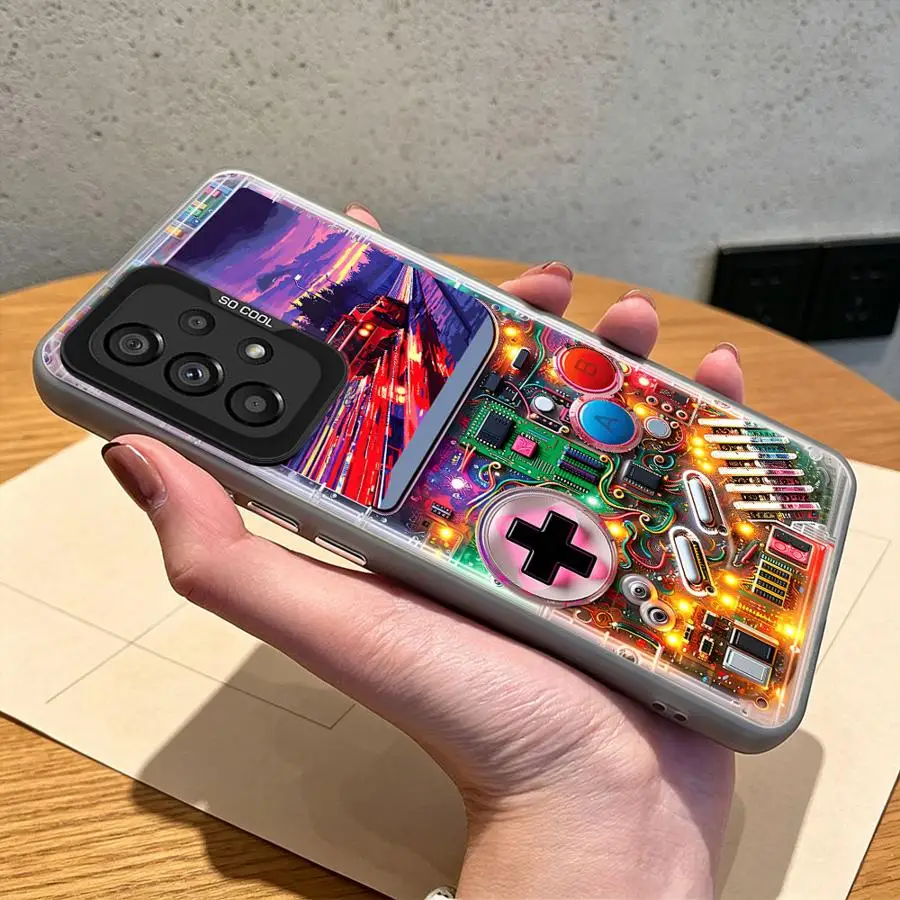Neon Pixel Screen Case for Samsung Galaxy A26 A50 A12 A72 A57 A25 A56 A23 A15 A16 A17 A54 A31 A07 A34 A37 A51 A04 A71 A14 Phone