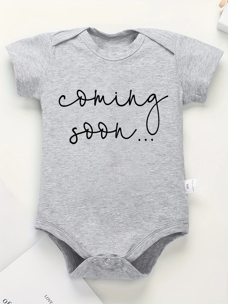 Coming Soon... Baby Girl Clothes Pregnancy Announcement Fine Gift Newborn Boy Bodysuit Cotton Popular High Quality Infant Onesie