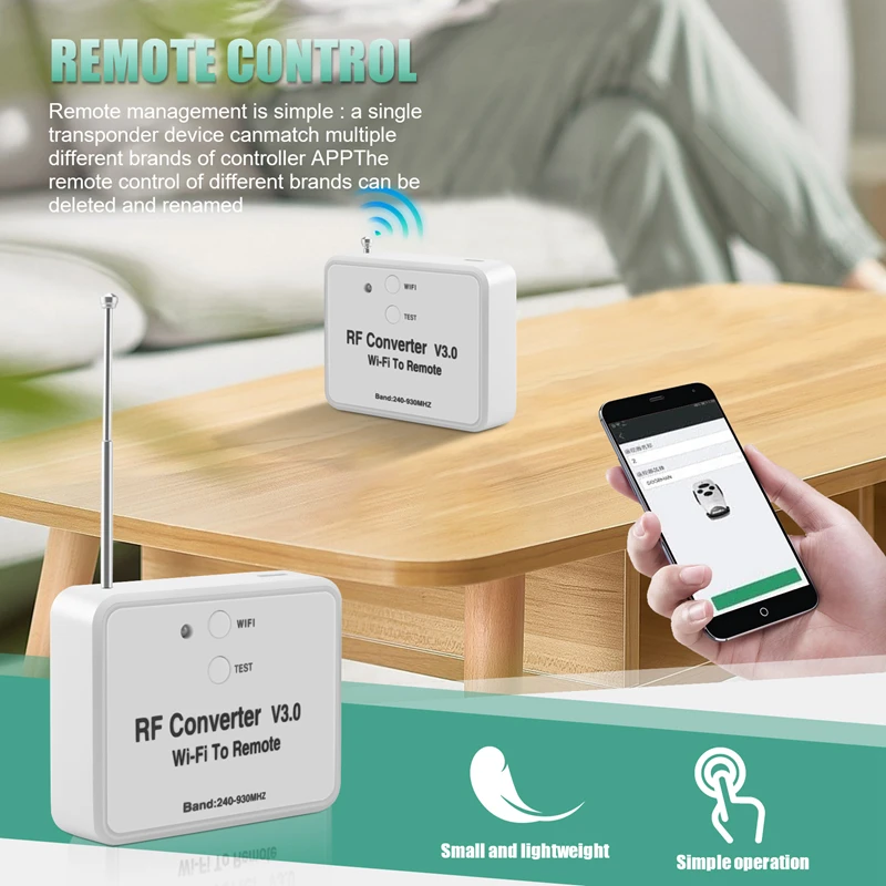 Universal Wireless Wifi To RF Converter Phone Instead Remote Control 240-930Mhz For Smart Home