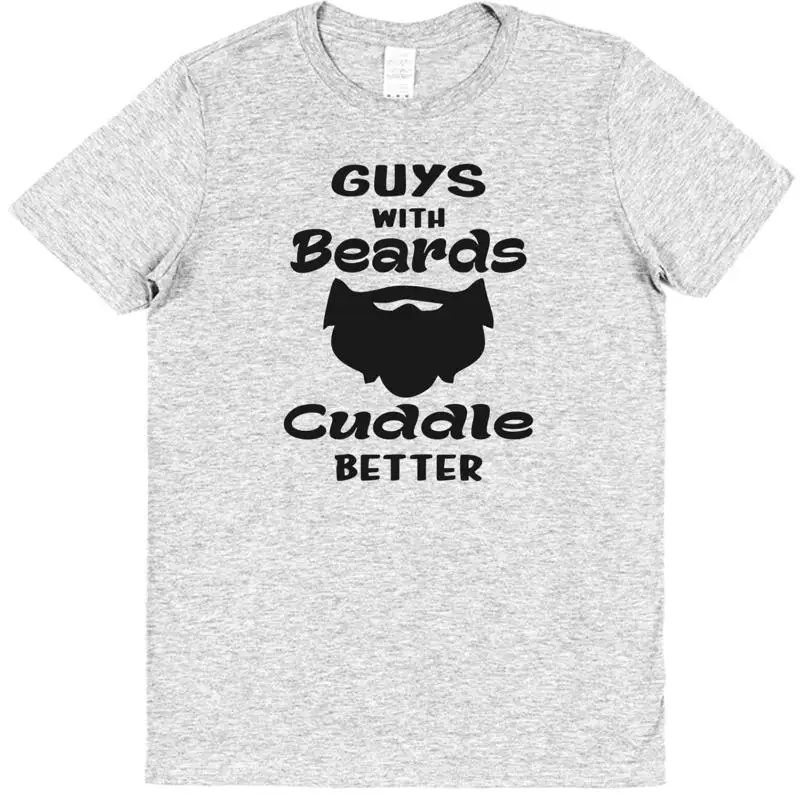 Les gars avec des barbes câlins mieux t-shirt barbu encré Hipster