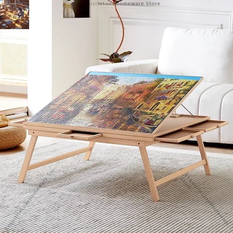 

Для деревянного стола-головоломки, классификация хранения с 6 ящиками, складной стол для хранения, подходит для 1500 деталей