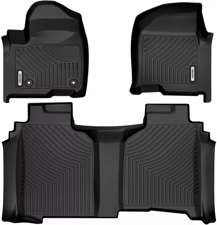 OEDRO Floor Mats for 2020-2022 2023 2024 Silverado / Sierra 1500 2500HD 3500HD TPE All-Wather SET