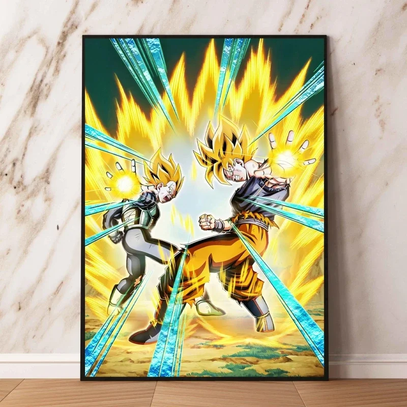 Cartazes de lona imagem dragon ball goku impressões modulares quadrinhos fotos arte presente casa quarto pintura criança ação retro clássico