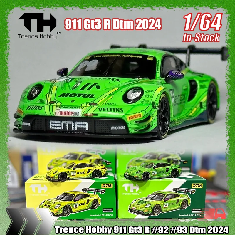 

In Stock Trence Hobby 1:64 911 Gt3 R #92 #93 Dtm 2024 Miniature Die-Casting Alloy Car Model Custom Children'S Toy Ornament Gifts