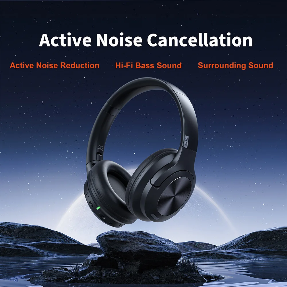 New ANC Game Headworn Active Noise Reduction Wireless Bluetooth Headphones Hi-Fi Bass Sound Surrounding Sound With Mic Earphones