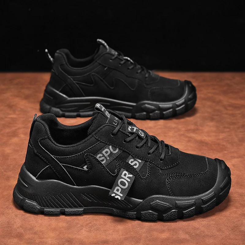 

Men's Work Shoes 2025 New Sle Breathable Slip-On Anti-Slip Wear-Resistant Casual Sports Shoes Thick Bottom Labor Protection