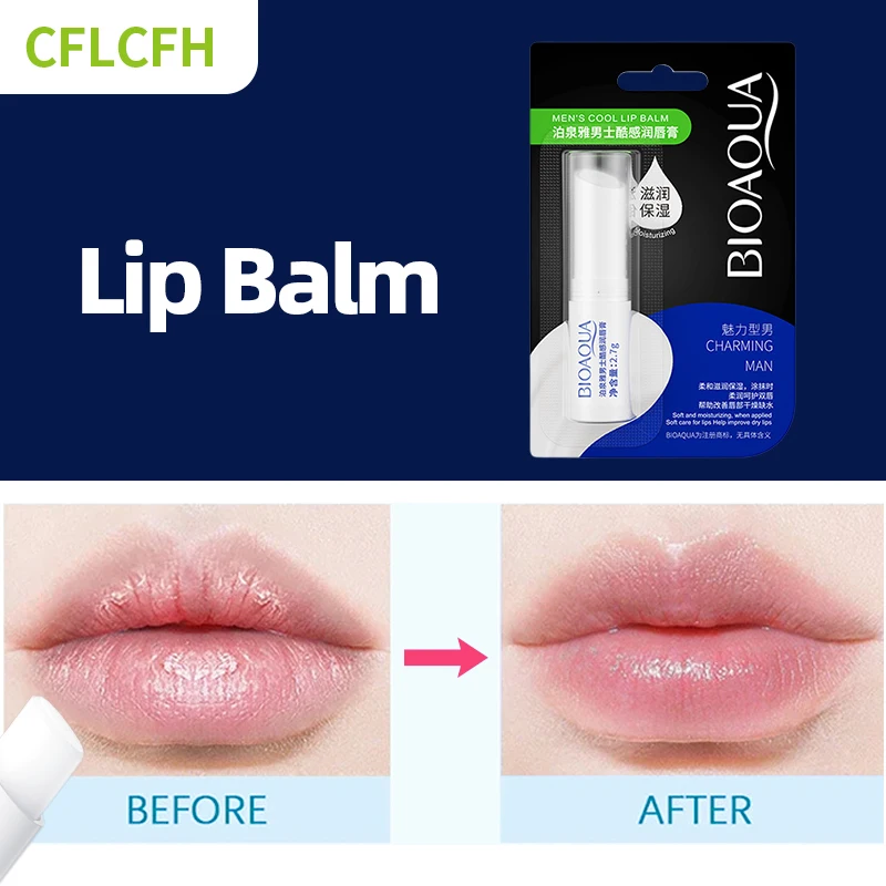 

Бальзам для губ, увлажняющий мужской бальзам для губ, увлажняющий, предотвращающий высыхание, треснувшие линии губ, стойкая натуральная помада, блеск для губ, уход