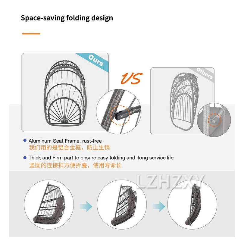 Eier stuhl mit Kissen hängen Schaukel Ei Stuhl Korb weide Hängematte Ei Stuhl für Indoor Outdoor Garten Balkon Terrasse