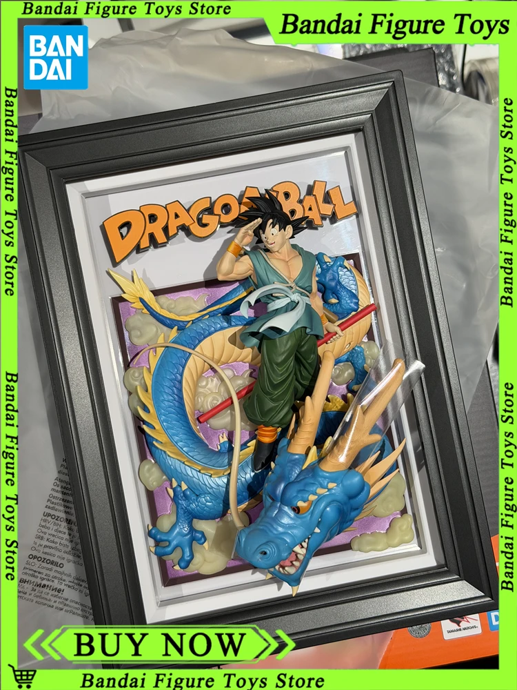 

Оригинальная фигурка Bandai Tamashii Art Dragon Ball Son Goku, светящаяся настенная картина по мотивам комиксов, декор для комнаты, игрушка, подарок