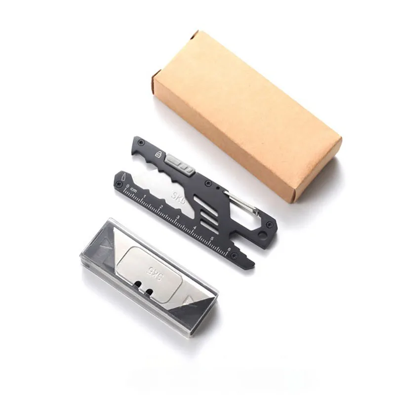 SK5 Stainless Steel Utility Knife Multifunctional 5 In 1 Art Knife Household Box Paper Letter Cutter Carving Knife EDC Tool