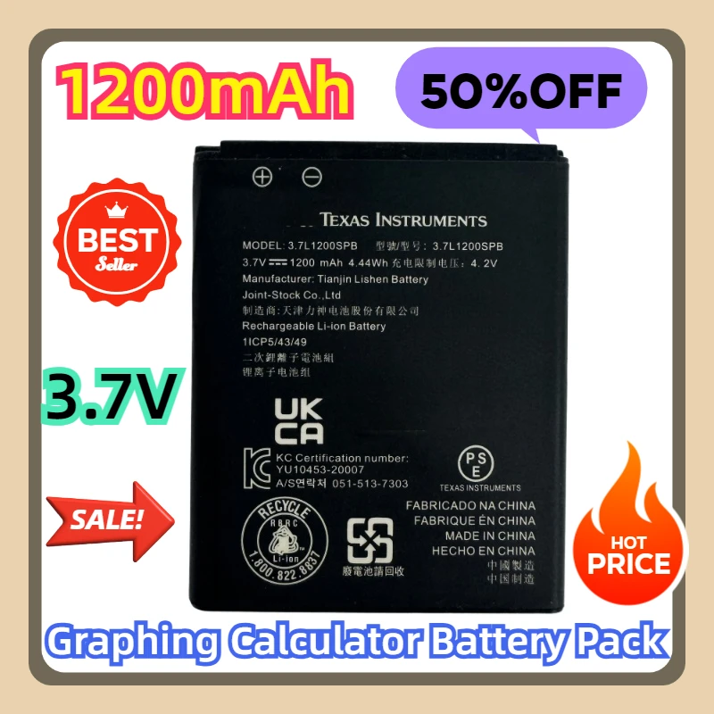 

Graphing Calculator Battery Pack 3.7L1200SPB New Texas Instruments TI-84 CE CX CAS Graphing Calculator