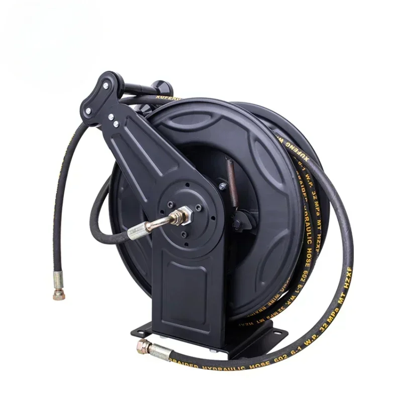 Automatic Retracting Metal Hose Reel Garden Wall Mount Stainless Steel Hose Reel Air Carwash High Pressure Washer Hose Reel