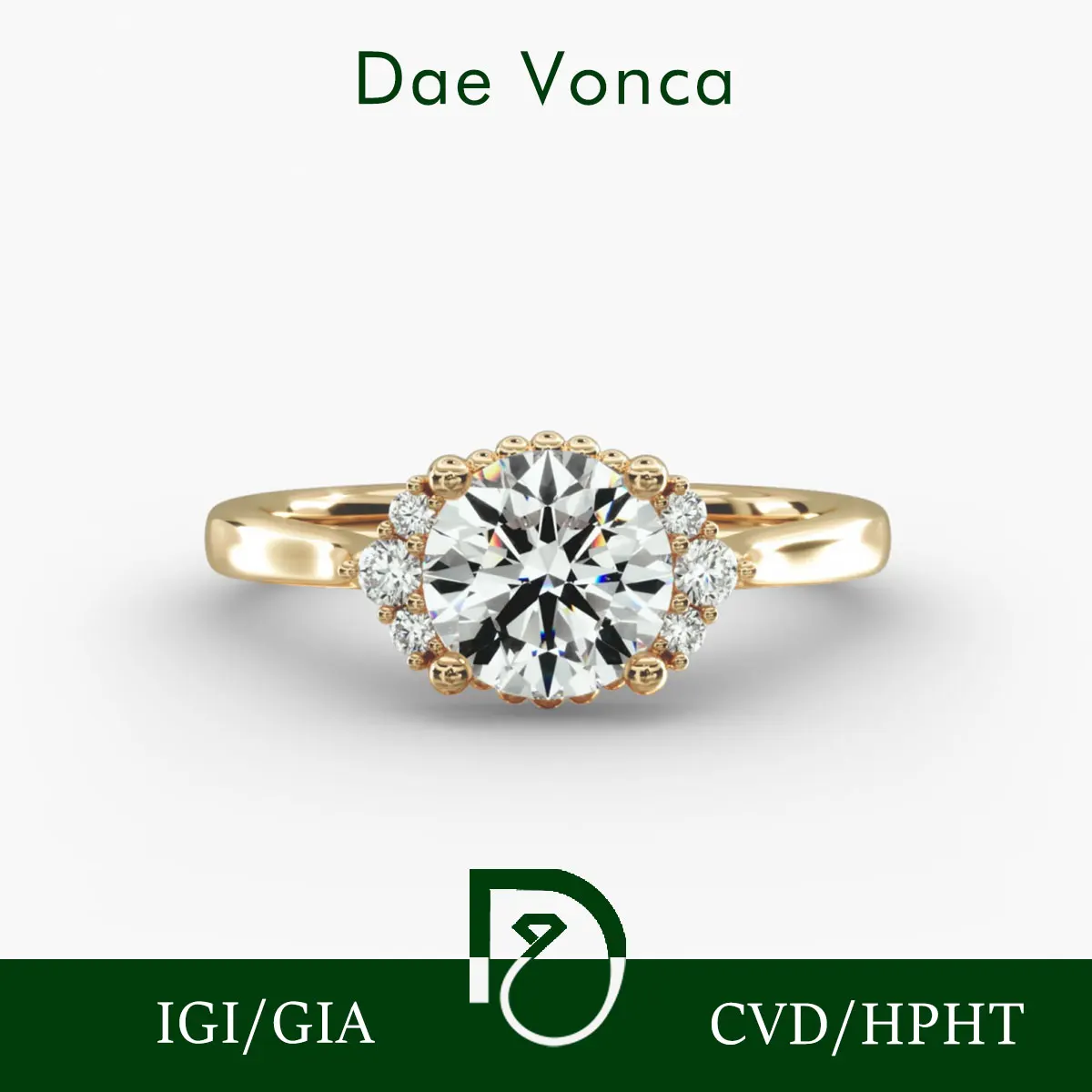 

Кольцо из желтого золота 14 карат с бриллиантом круглой огранки, сертифицированное IGI, выращенное в лаборатории кольцо с бриллиантом, кольцо с боковым камнем и бриллиантом для подарка на годовщину