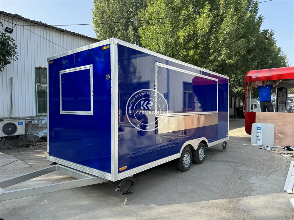 

Commercial Coffee Food Truck Kiosk Concession Street Snack Pizza Trailer Fully Catering Equipments Cart Fast Food Trailer