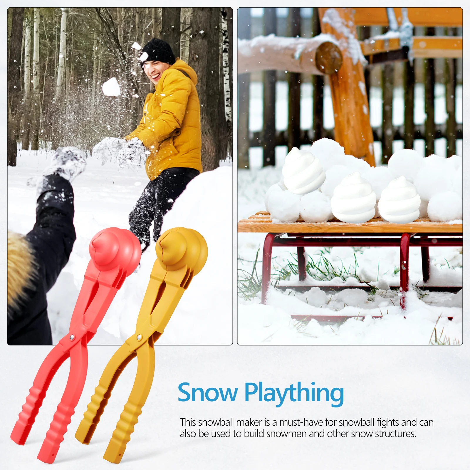 Fabricant de boules de neige, 2 pièces, Design Unique, jouet de plage, Kit d'extérieur, fabricant de boules de neige, jouet en plastique