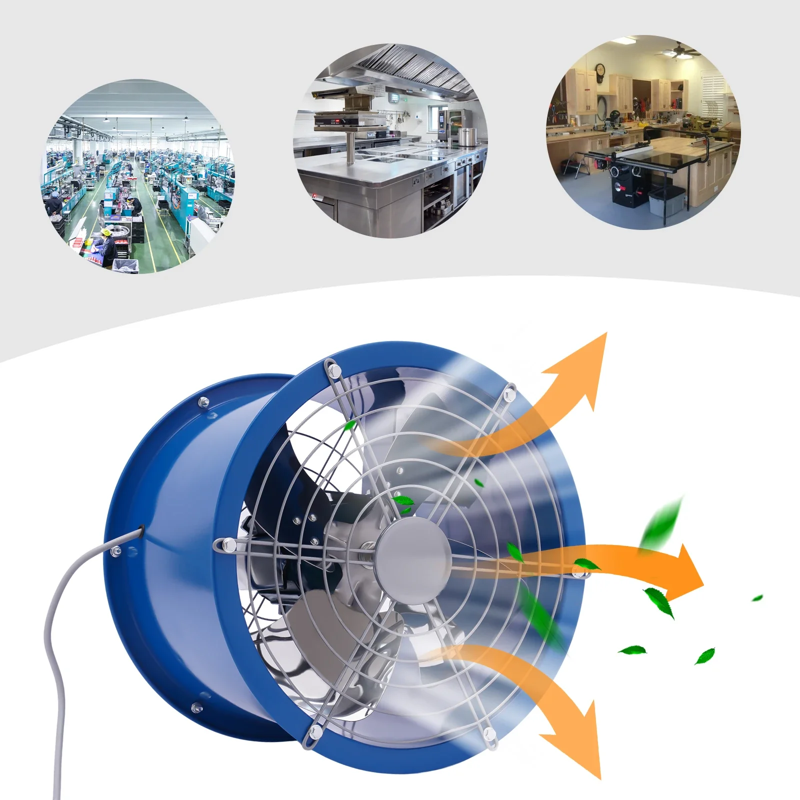 16インチ 1420r/min 強力排気ファン 軸流パイプファン スプレーブース 塗装排気ファン 静音シリンダーパイプファン