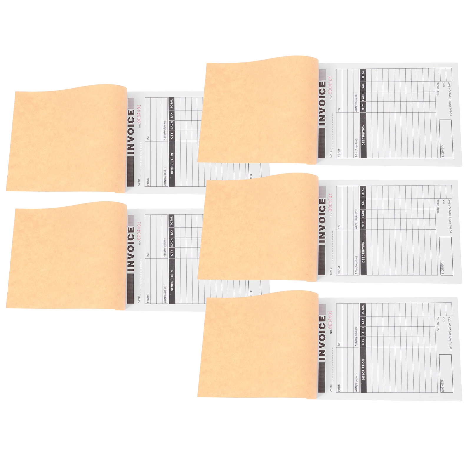 5pcs Two-Part Delivery Note Book Copy Paper Built-In Writing Board For Small Business Invoice Pad Order Forms
