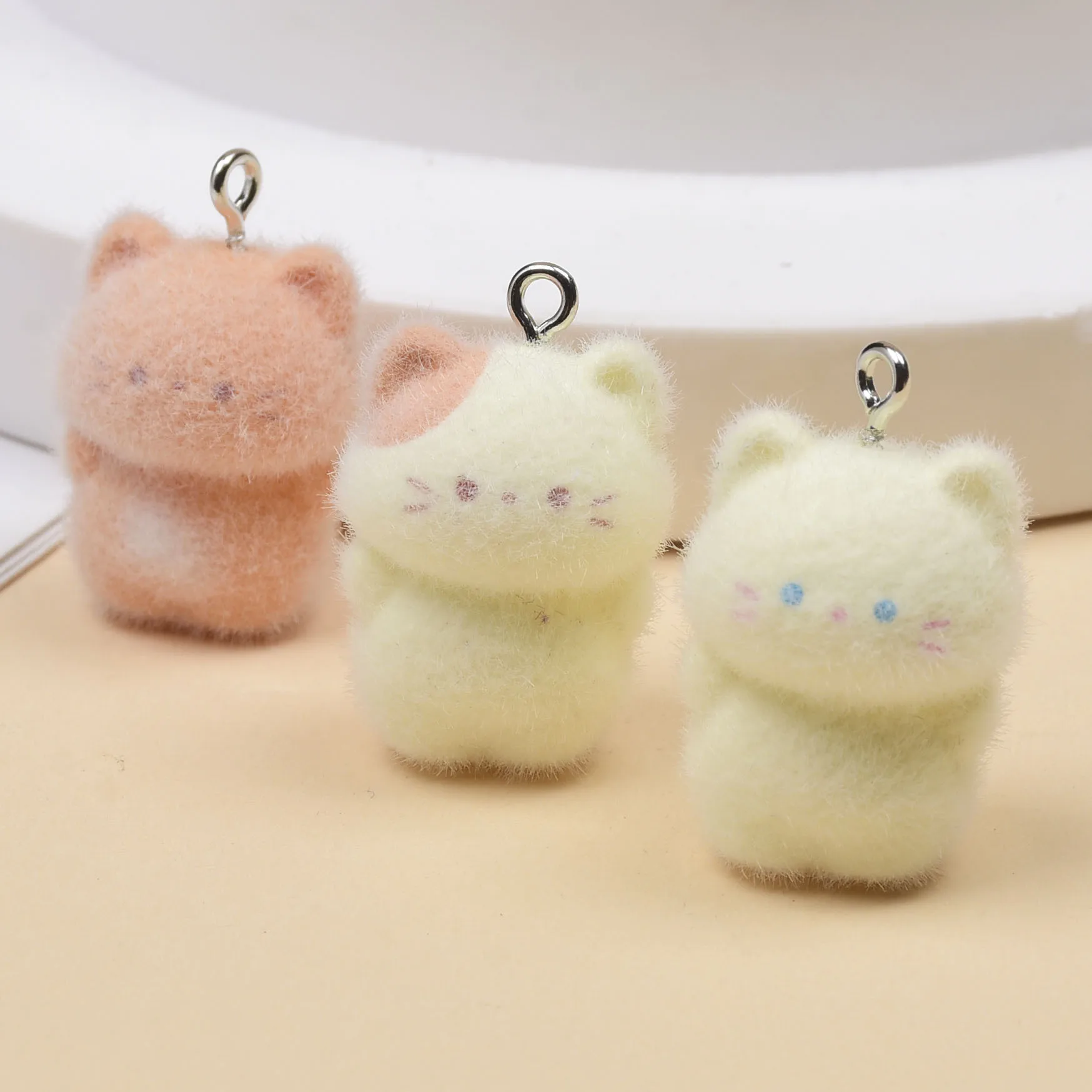 

15pcs Cartoon Resin Animal Pendant Cute Cat Charms For DIY Crafts Jewelry Handmade Bag keychain Decorative accessories making