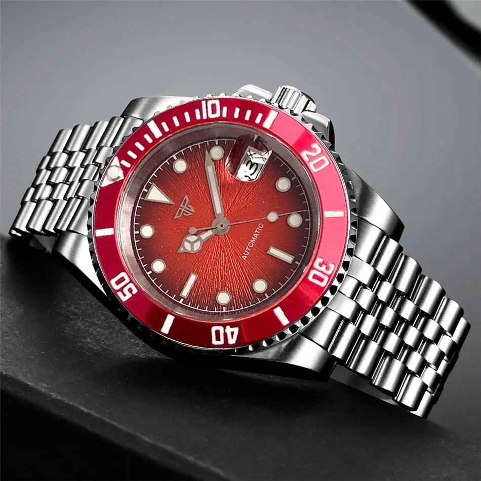 Tandorio 40mm Classic Diving Watch 20ATM Sapphire Glass Ceramic Bezel Miyota8215/Asia2824 Automatic Men's Mechanical Watch Date
