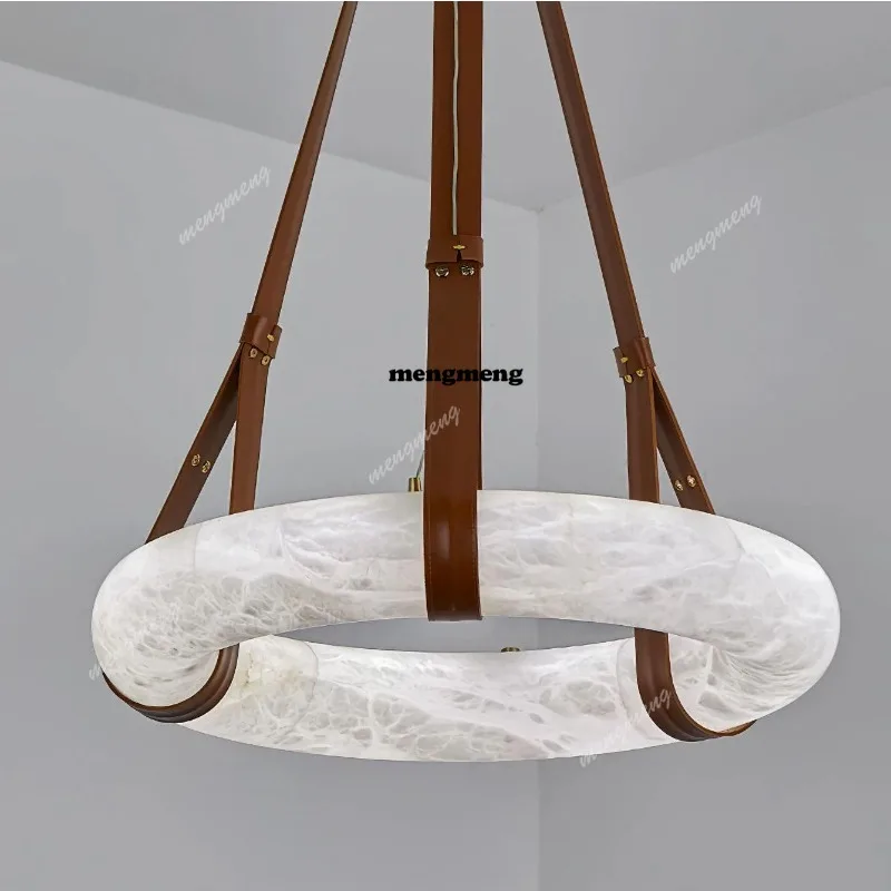 

Postmodern neoclassical natural marble chandelier imitation marble lamp guest restaurant table chandelier