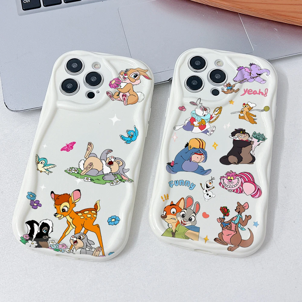 Bambi Dumbo Thumper Phone Case for Oppo Realme C67 C65 C63 C55 C53 C35 C33 13 12 11 10 GT Pro Plus 4G 5G 3D Creamy Wave Cover