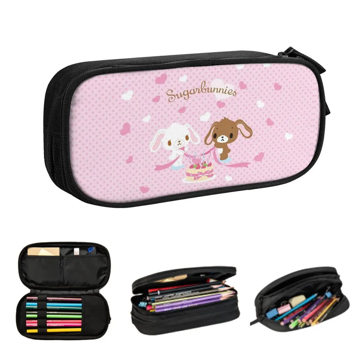 sugarbunnies lapis cases grande capacidade pen bags pen box lapis pouch para meninos e meninas estudantes papelaria escola e escritorio 01