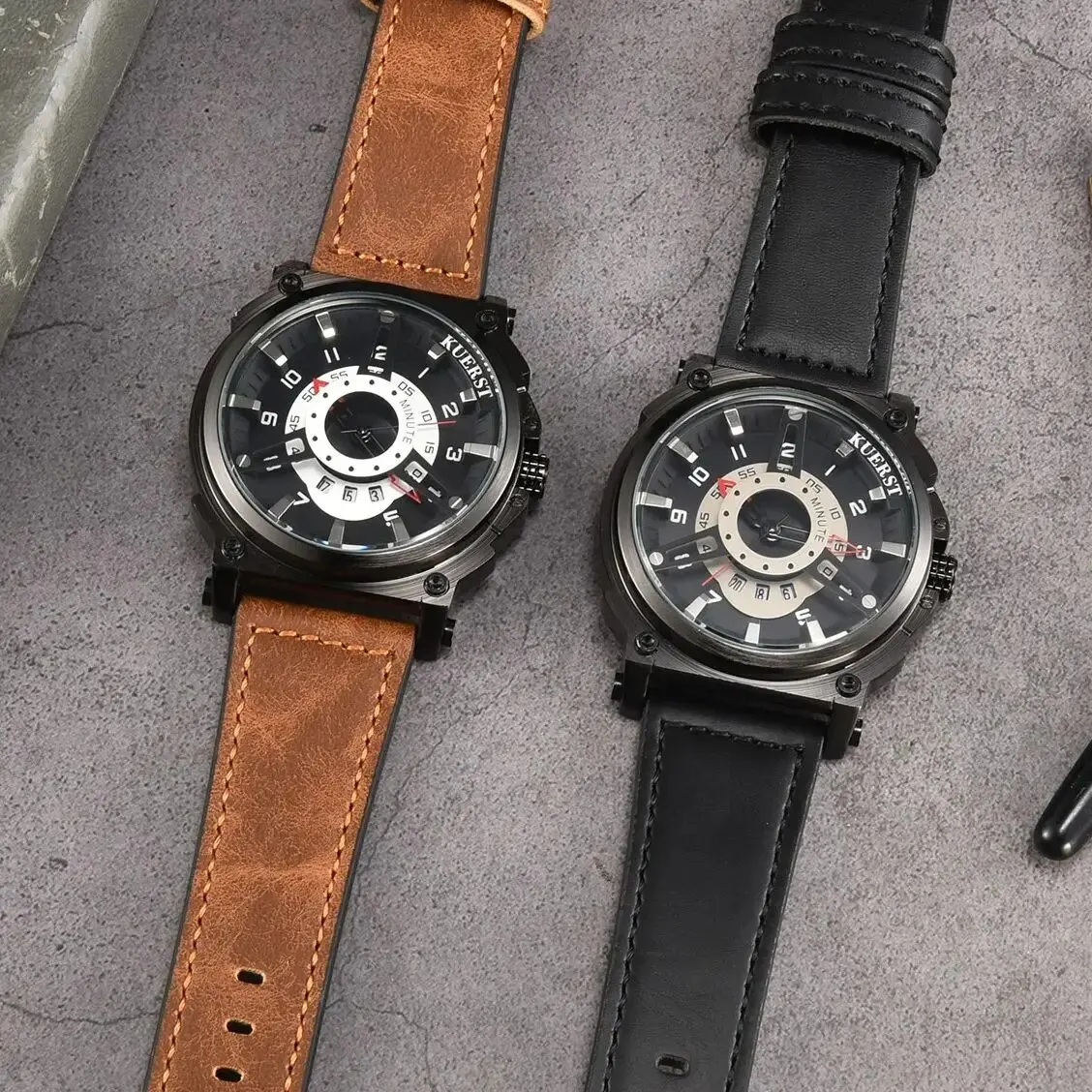 KUERST Teen Student Belt New and Unique Quartz Watch Waterproof/calendar, Taking the Direction of the Car Dial Dial Design Style