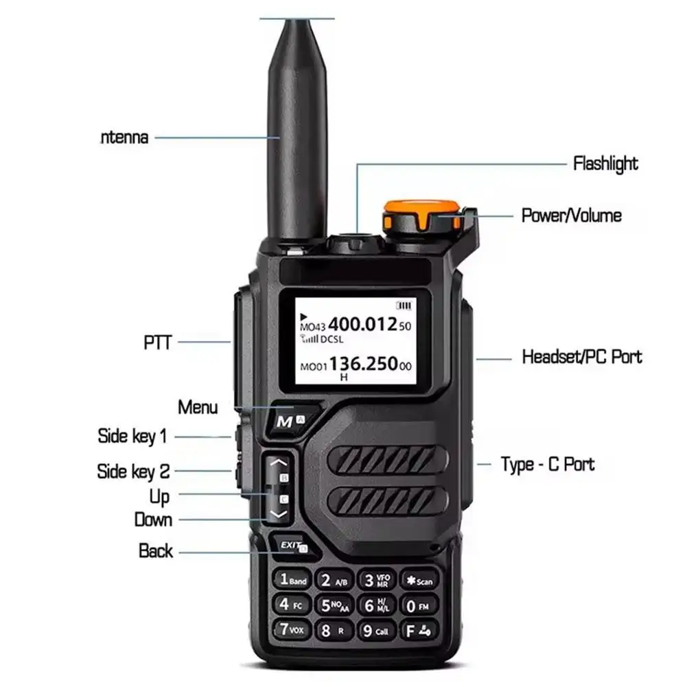 Imagem -06 - Uv-k Walkie-talkie Si4732 Alta Sensibilidade Rádio Full Band Adicionar Módulo Modificado Acabado