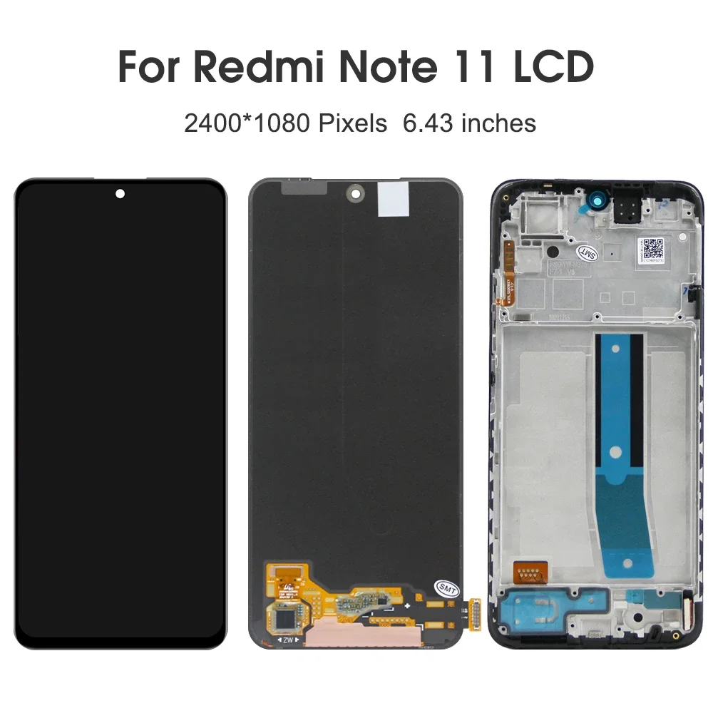 6.43\'\'For Xiaomi Redmi Note 11 For  Redmi Note11 2201117TG LCD Display Touch Screen Digitizer Assembly Replacement